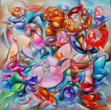 Peinture intitulée "Danse de Marais" par Tsvetomir Assenov, Œuvre d'art originale, Huile