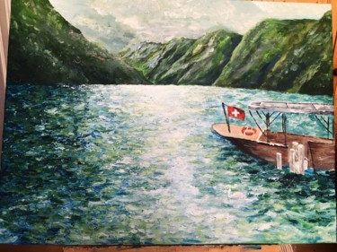 Painting titled "Lugano.jpg" by Assia Bst, Original Artwork, Acrylic