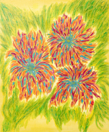 Malerei mit dem Titel "Flowers" von Asya Ignatova, Original-Kunstwerk, Acryl