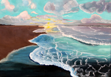 Pittura intitolato "Sea sunset" da Asya Ignatova, Opera d'arte originale, Olio