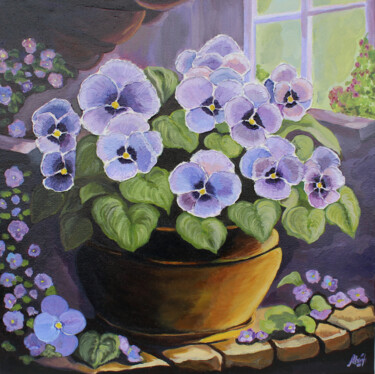 Peinture intitulée "Violets" par Asya Ignatova, Œuvre d'art originale, Acrylique