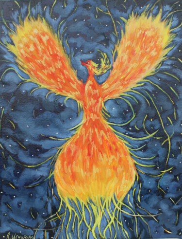 Peinture intitulée "Phoenix" par Asya Ignatova, Œuvre d'art originale, Huile