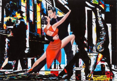 Pittura intitolato "Tango metropolitano" da Assunta Cassa, Opera d'arte originale, Olio