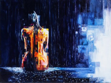 Painting titled "Piove" by Assunta Cassa, Original Artwork, Oil