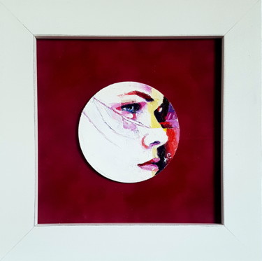 Pintura titulada "La prima luna" por Assunta Cassa, Obra de arte original, Oleo Montado en Panel de madera