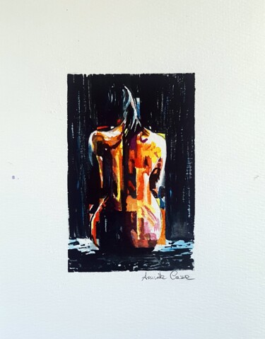 Картина под названием "Nudo sotto la piogg…" - Assunta Cassa, Подлинное произведение искусства, Акварель