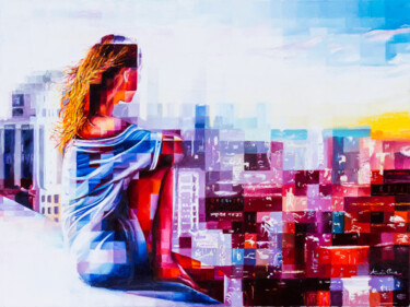 Painting titled "Dreamcity" by Assunta Cassa, Original Artwork, Oil