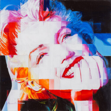 Painting titled "Marilyn Monroe" by Assunta Cassa, Original Artwork, Oil Mounted on artwork_cat.