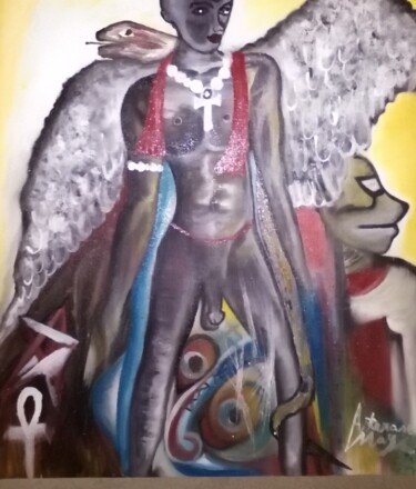 Painting titled "Samba dia ma zulu A…" by Asteraseae May, Original Artwork, Oil