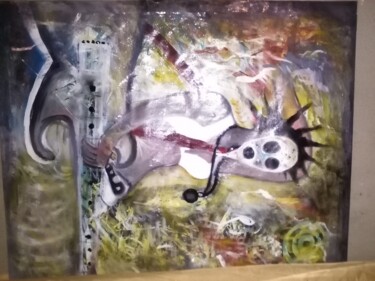 Painting titled "les Armes de pensée…" by Asteraseae May, Original Artwork, Oil