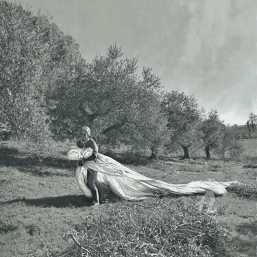 제목이 "OLIVE WEDDING DRESS"인 사진 Astr로, 원작, 디지털 나무 들것 프레임에 장착됨