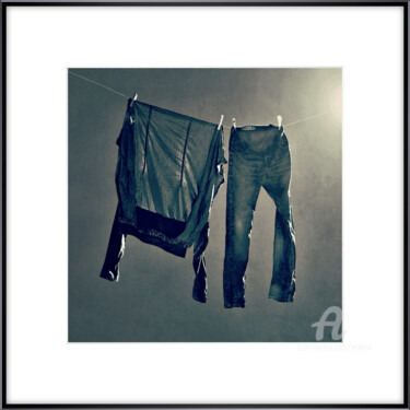 Photography titled "LAUNDRY BLUES" by Astr, Original Artwork, Digital Photography Mounted on Other rigid panel