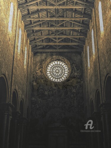 Photography titled "LA ROSACE • IL DUOM…" by Astr, Original Artwork, Digital Photography Mounted on Wood Stretcher frame