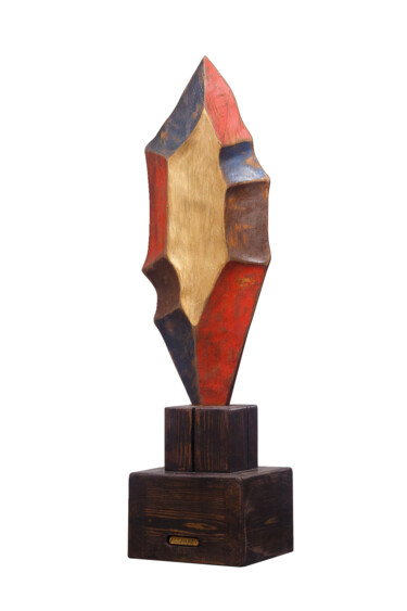 Skulptur mit dem Titel "PHILOSOPHICAL STONE" von Astian Rey, Original-Kunstwerk, Holz
