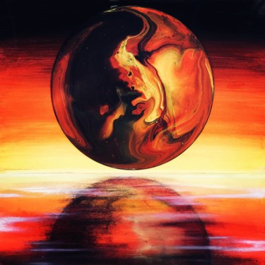 Peinture intitulée "Soleil levant" par Aston, Œuvre d'art originale, Acrylique