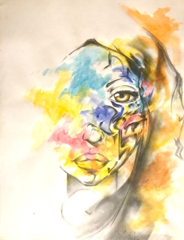 Dessin intitulée "Human" par Aston, Œuvre d'art originale, Crayon