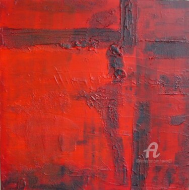 Painting titled "ROUGE OBSESSION" by Alain Oviste, Original Artwork
