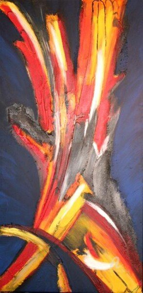 Painting titled "BRASERO" by Alain Oviste, Original Artwork