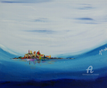Painting titled "ENVIE D'OCEAN 3" by Alain Oviste, Original Artwork, Acrylic