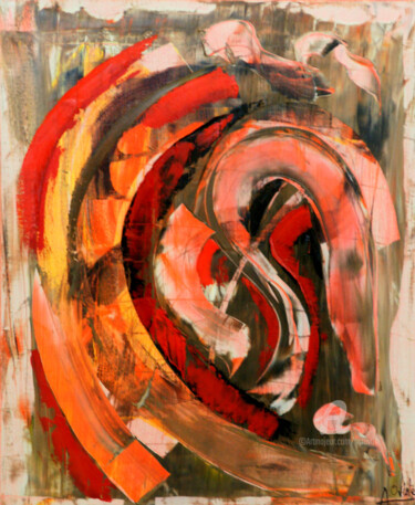 Peinture intitulée "FLAMANT ROSE" par Alain Oviste, Œuvre d'art originale, Huile