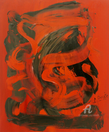 Peinture intitulée "LA DANSE DES RUBANS" par Alain Oviste, Œuvre d'art originale, Huile