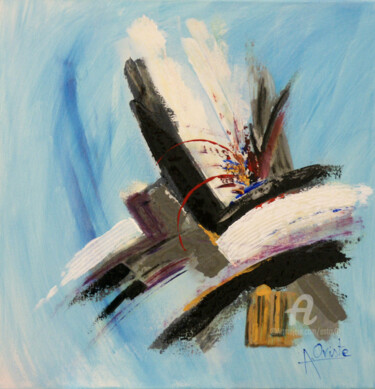 Painting titled "SOUS LE VENT 5" by Alain Oviste, Original Artwork, Acrylic