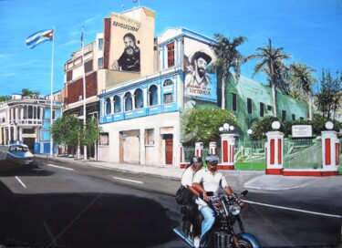 Painting titled "AVENIDA VICTORIANO" by Luciano Fabbrizio, Original Artwork, Acrylic Mounted on Wood Stretcher frame