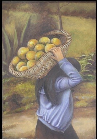 Pintura titulada "CAMPESINA COLOMBIANA" por Astrid Galan Sepulveda, Obra de arte original