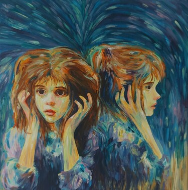 Картина под названием "Les voix" - Astrid Honoré, Подлинное произведение искусства, Акрил Установлен на Деревянная рама для…