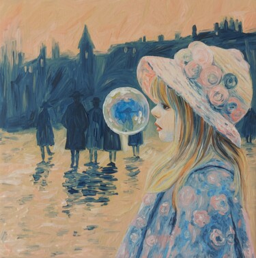 Peinture intitulée "La bulle" par Astrid Honoré, Œuvre d'art originale, Acrylique Monté sur Châssis en bois