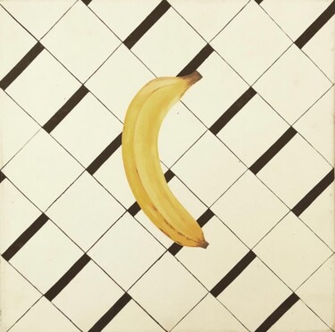 Peinture intitulée "Banana walking in t…" par Astrid Berger, Œuvre d'art originale, Huile