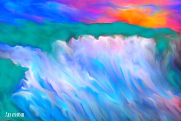 Digital Arts titled "vagues" by Astride Risser, Original Artwork, Digital Painting