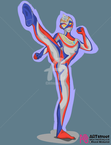 Digital Arts titled "Ultraman aone" by Yuki Hikari, Original Artwork, 2D Digital Work