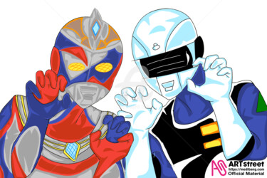 Digital Arts titled "Ultraman aone and k…" by Yuki Hikari, Original Artwork, 2D Digital Work