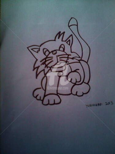 Drawing titled "cat" by Yuki Hikari, Original Artwork
