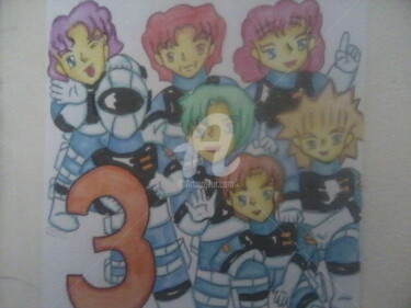 Drawing titled "team komandocyber" by Yuki Hikari, Original Artwork