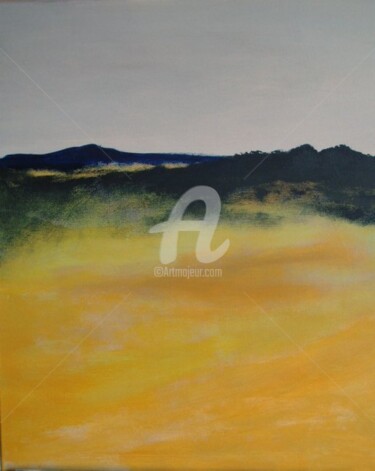 Pintura intitulada "yellow fields" por Lisa Astrup, Obras de arte originais, Óleo