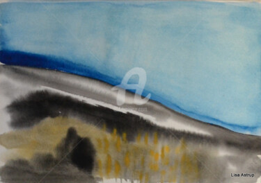 Painting titled "the beach" by Lisa Astrup, Original Artwork, Watercolor