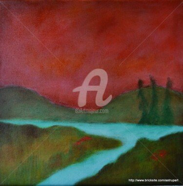 Pintura intitulada "river.jpg" por Lisa Astrup, Obras de arte originais, Óleo