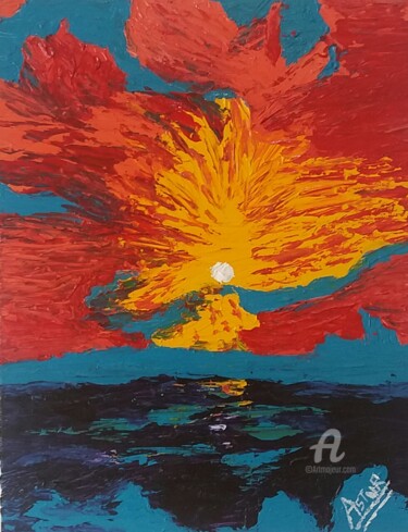 Pintura intitulada "O Sol de verao" por Ricardo Astur, Obras de arte originais, Acrílico