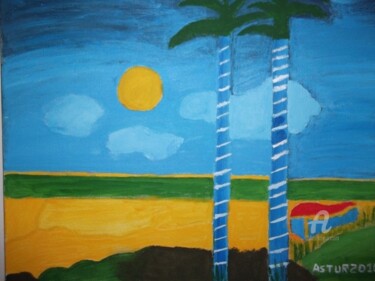 Pintura intitulada "BEACH AND SUN - REL…" por Ricardo Astur, Obras de arte originais, Acrílico
