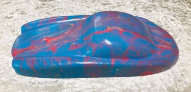 Sculpture titled ""ORANGE -BLUE SWEET…" by Magnum Ferra, Original Artwork, Plaster