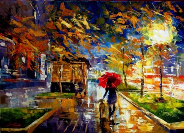 Pintura titulada "Evening city" por Anna Kolos, Obra de arte original, Oleo