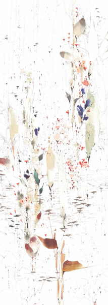 Dyptich Leaves 2 Malerei mit dem Titel "Dyptich Leaves 2" von Asia Bagaeva, Original-Kunstwerk, Aquarell