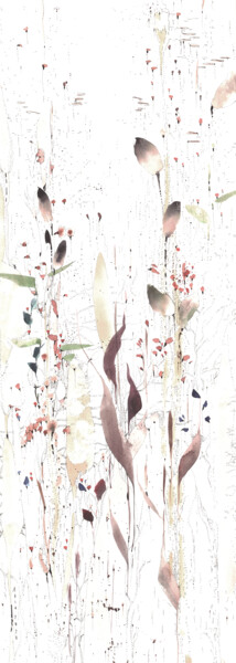 Dyptich Leaves 1- watercolor painting Malerei mit dem Titel "Dyptich Leaves 1- w…" von Asia Bagaeva, Original-Kunstwerk, Aquarell