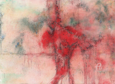 Painting titled "Red garden_watercol…" by Asia Bagaeva, Original Artwork, Watercolor