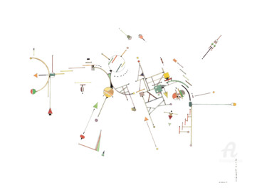 Ζωγραφική με τίτλο "Structure flexible…" από Asia Bagaeva, Αυθεντικά έργα τέχνης, Ακουαρέλα