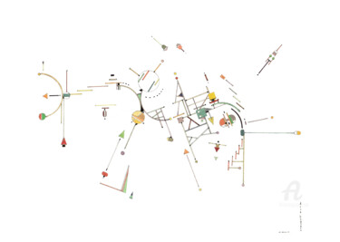 Peinture intitulée "Structure flexible…" par Asia Bagaeva, Œuvre d'art originale, Aquarelle