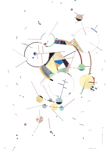 Tourbillon - Peinture Abstraite Géométrique Dynamique Painting titled "Tourbillon - Peintu…" by Asia Bagaeva, Original Art, Watercolor