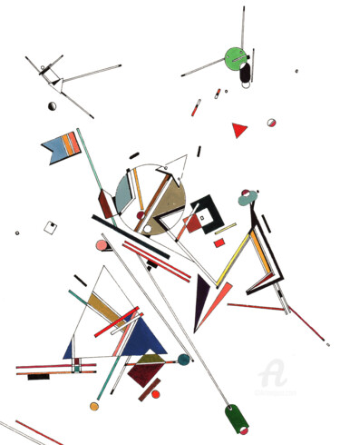 Pintura intitulada "état d'équilibre dy…" por Asia Bagaeva, Obras de arte originais, Aquarela